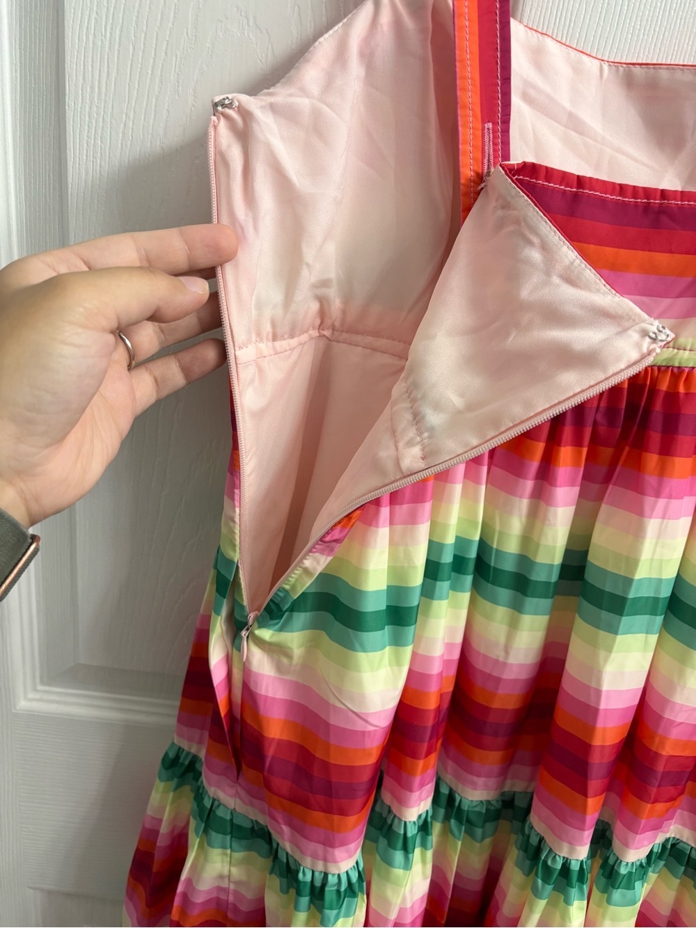 J. Crew Tiered Striped Maxi Dress Size 00 NWT Colorful Rainbow Fiesta Resortwear - Picture 5 of 7